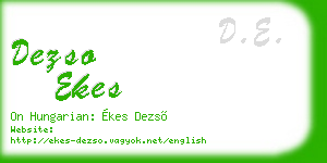 dezso ekes business card
